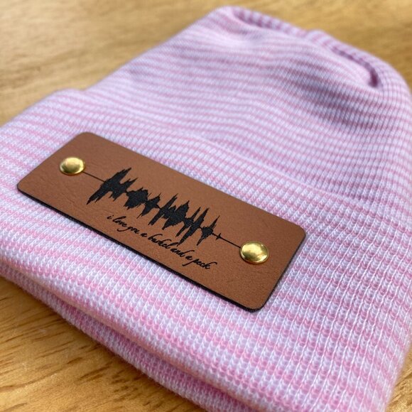 I Love You A Bushel And A Peck Soundwave Newborn Baby Beanie - Pink - Not Custom - Picture 5 of 9